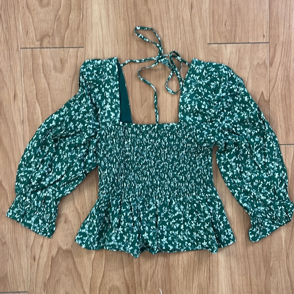 Reformation Braelyn Top - Parsley (size xs)
